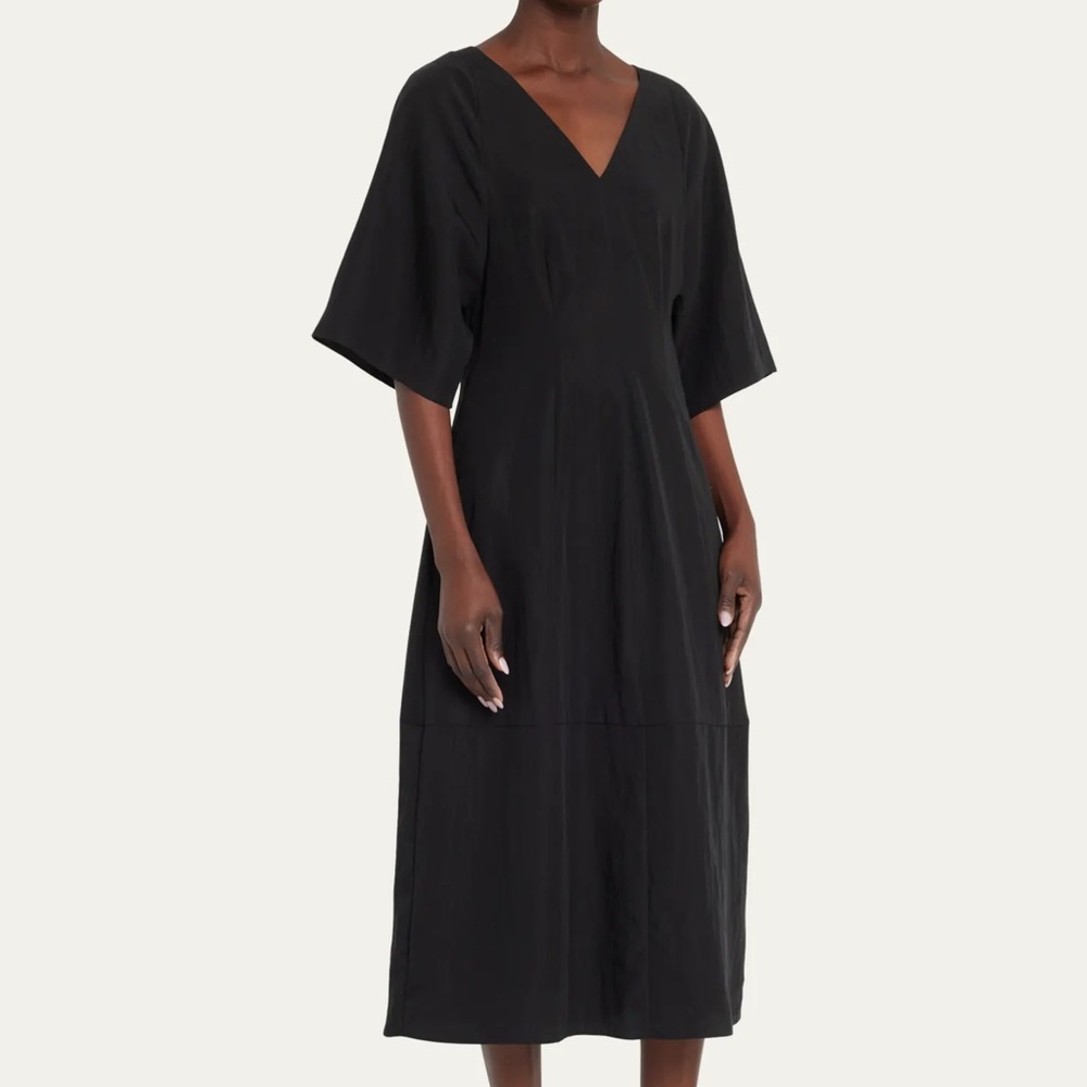 Vince V Neck Flutter Midi Dress